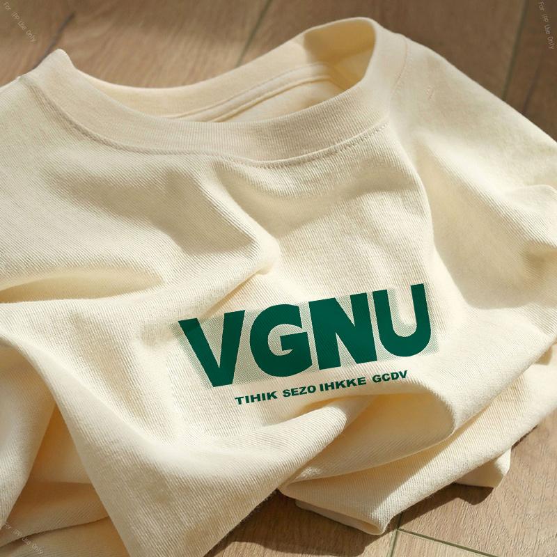 Heavy cotton cartoon print short-sleeved t-shirt women's 2025 new summer loose large size white crew neck top