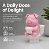 3D-gedruckte niedliche Schweinefigur Toilettensitzendes Taschentuchhalter-Design Perfekte Badezimmerdekoration Lustiges einzigartiges Geschenk