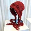 Pearl Tassel Three-dimensional Flower Knitted Wool Hat Women's Spring Hand-woven Ethnic Style Light Pullover Hat Tide