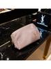 YSL Qixi Limited Makeup Bag - Pink Cosmetic Pouch with Exclusive Pendant, Romantic Gift
