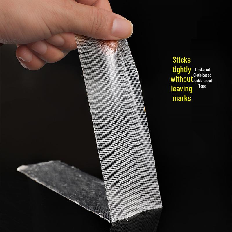 Transparent Grid Double-Sided Cloth Tape - High Adhesion, Traceless, Strong Carpet Glue