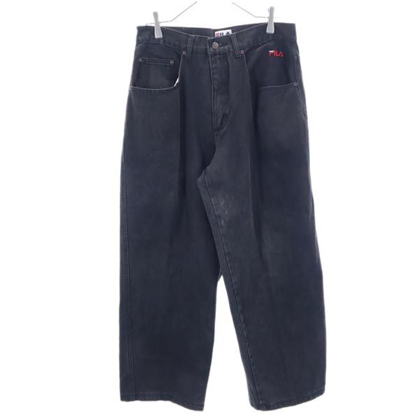 

FILA 90s Cropped Wide Denim pants w32 Brown jeans Men s Used
