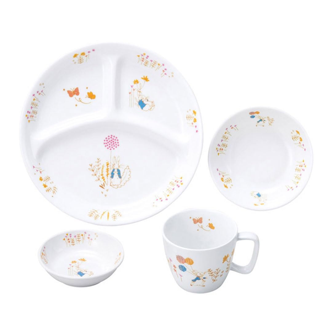 

OGISO Peter Rabbit Adventure 4-Piece Reinforced Porcelain Dinnerware Set (Dishwasher and Microwave Safe)