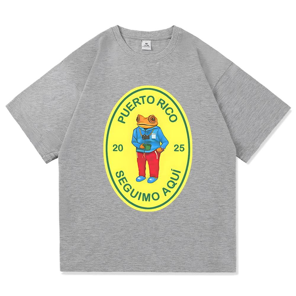 Bad Bunny 2025 Sommer Mode Herren Damen Retro Lustig Lustige Frosch Deb Í Tirar M Á S Foto T-Shirt Deb Í Tirar M Á S Fotos Oberteil