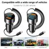 High Speed Charging Car Adapter Double Port Car Power Supply Equipped Type C Coiled Cord for Efficient Charging