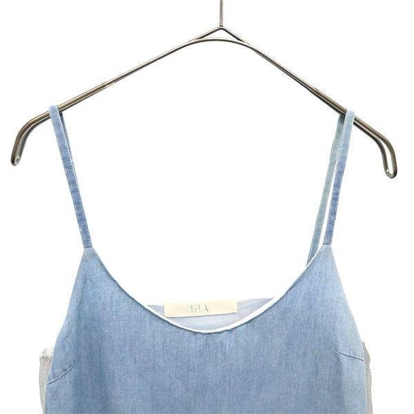 TELA Linen Blend Switching Cami One Piece XS Blue Switching Women Used