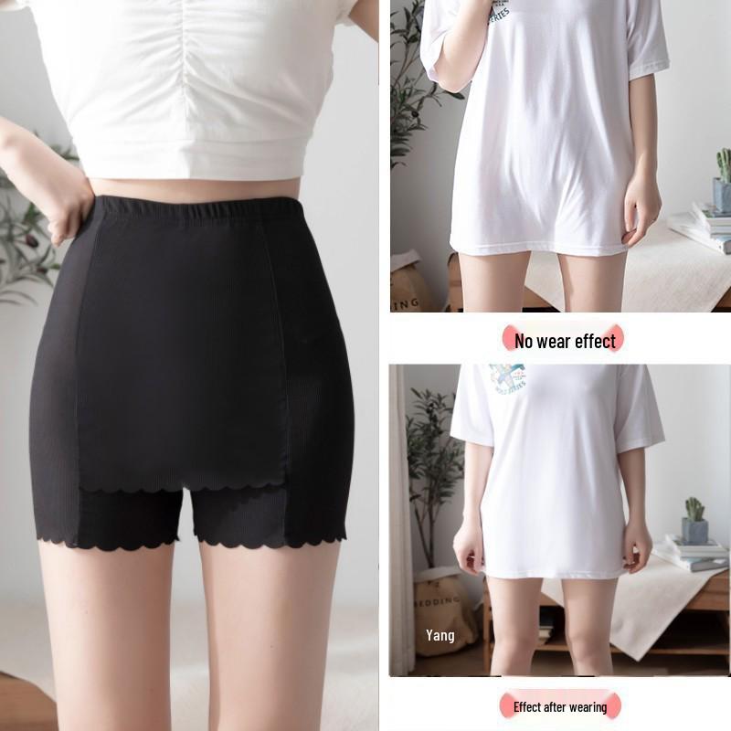 Double-Layer Ice Silk Safety Shorts - Seamless Anti-Exposure Base Layer Pants