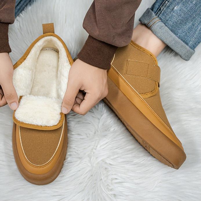 Winter Neue Warme Herren Baumwollschuhe Mode Samt Schneestiefel Britischer Stil Freizeitschuhe Herren