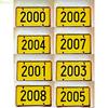 Vintage s Year Number Retro Yellow License Plate Pattern Aluminum Metal Painting High Definition Clear Print Bend Resistant