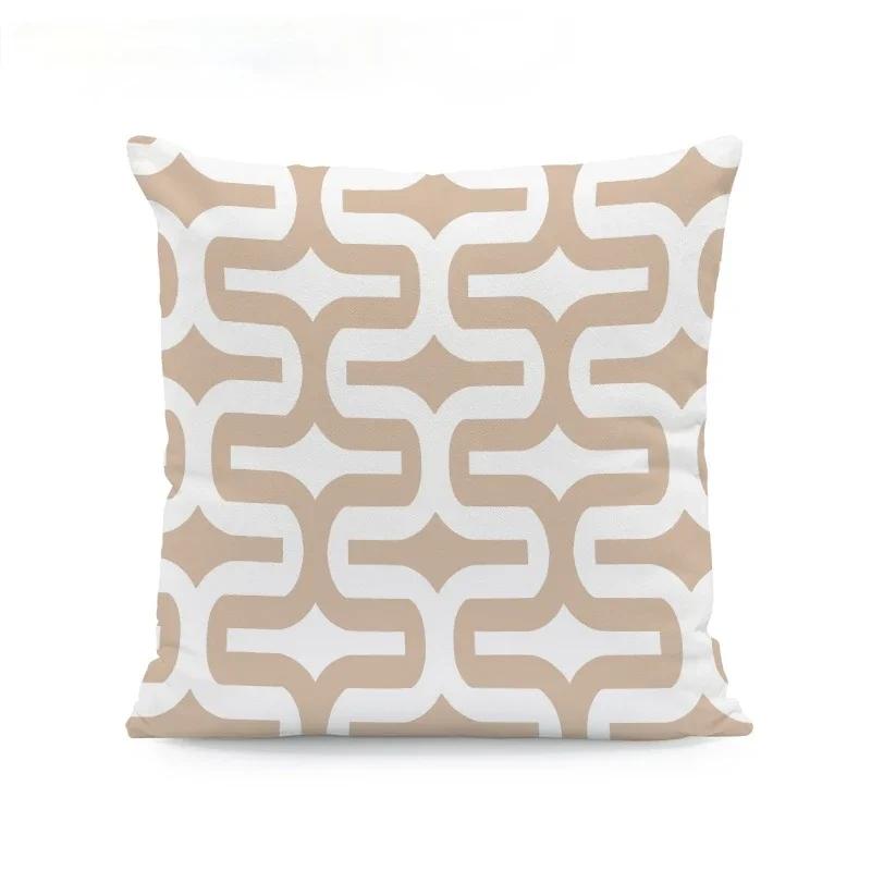 Fashion Beige Geometric Cushion Arrow Petal Lace Texture Cushion Pillow Cover 45X45cm Polyester Decor Living Room Pillowcase