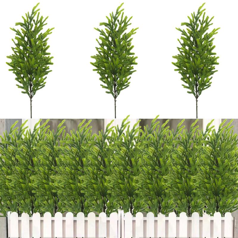 Simulated Pine Branch Single Decorative Christmas Green Plant Ornament Indoor Flower Arrangement Accessories, Simulated Pine Needles