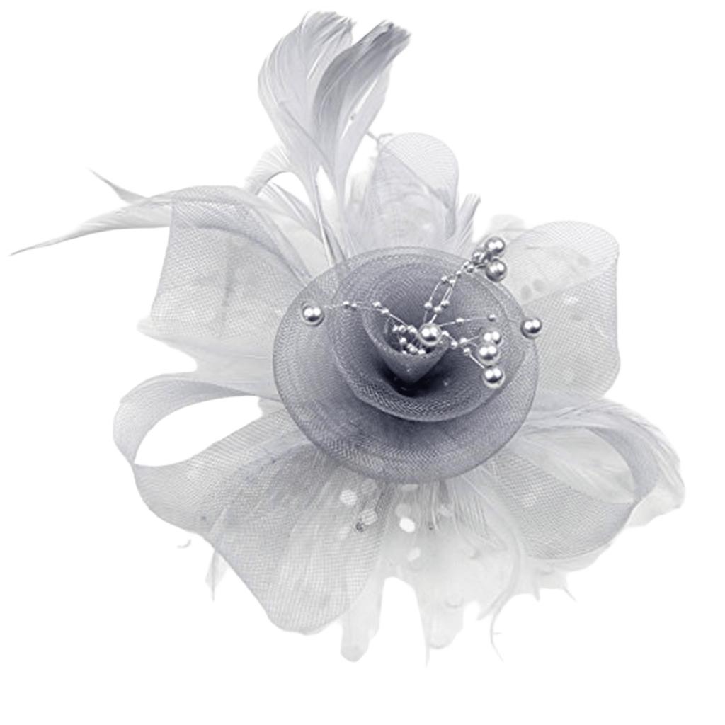 Feather Headpiece Women Mesh Hat Hair Band Headband Wedding Accessories Feather Headband Hat Party Hairpiece