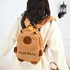 Thickened Cartoon Animal Daypack PP Cotton Large Capacity School Bag Capybara Plush Backpack  Gifts