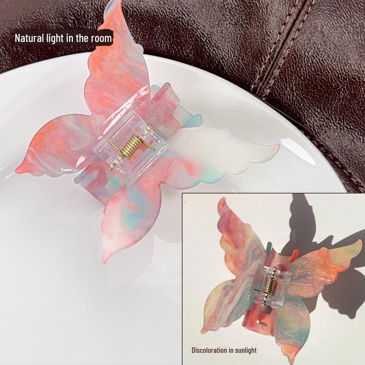 

Шикарная заколка для волос в виде бабочки, меняющей цвет, для женщин - заколка в виде милой акулы в корейском стиле Manufacturer Direct Sale