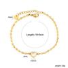 Fashion Design Zircon Splicing Metal Chain Personality Trend Twist Chain Bracelet Stainless Steel Plated 18K Gold Jewelry