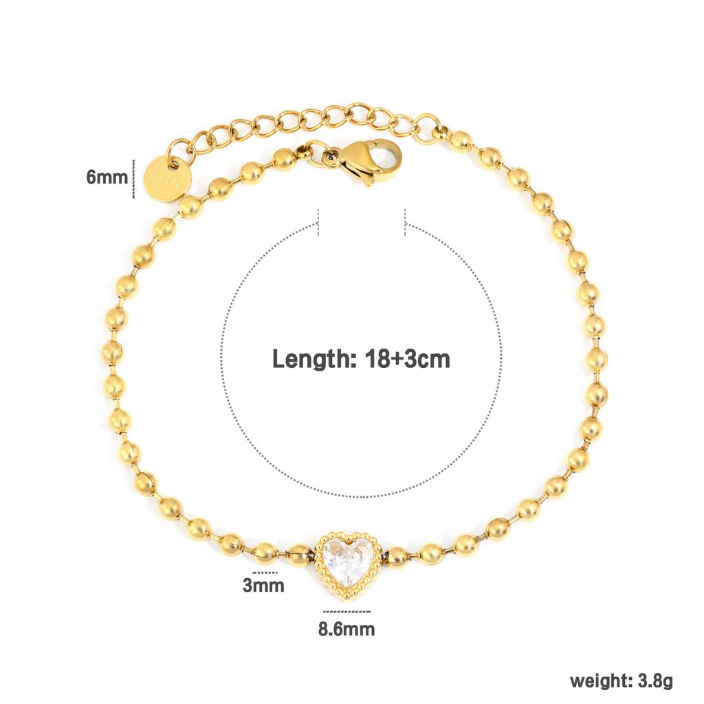 Fashion Design Zircon Splicing Metal Chain Personality Trend Twist Chain Bracelet Stainless Steel Plated 18K Gold Jewelry