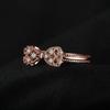 Roségold 3D Schleifenring für Damen Einfach Zirkonia Inlayt Exquisit Vielseitig Kreativer Fingerring