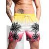 Pantaloncini da bagno vintage da uomo con stampa 3D di piante, pantaloncini corti con grafica di palme estivi hawaiani traspiranti, pantaloncini larghi da bambino in tessuto ghiaccio