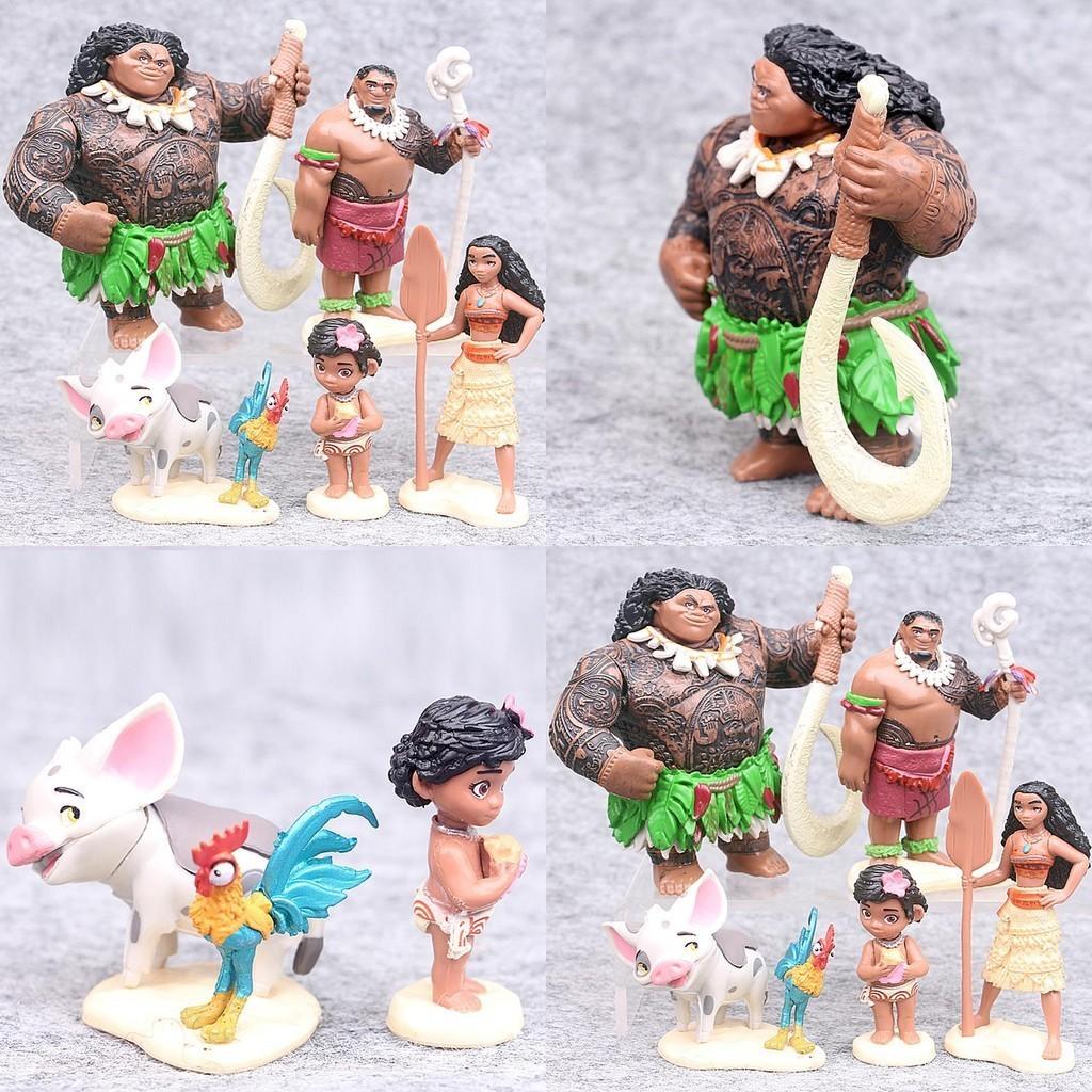 Captivating Moana 6 Pcs Action Figures Dolls Ideal For Playtime And Decoration