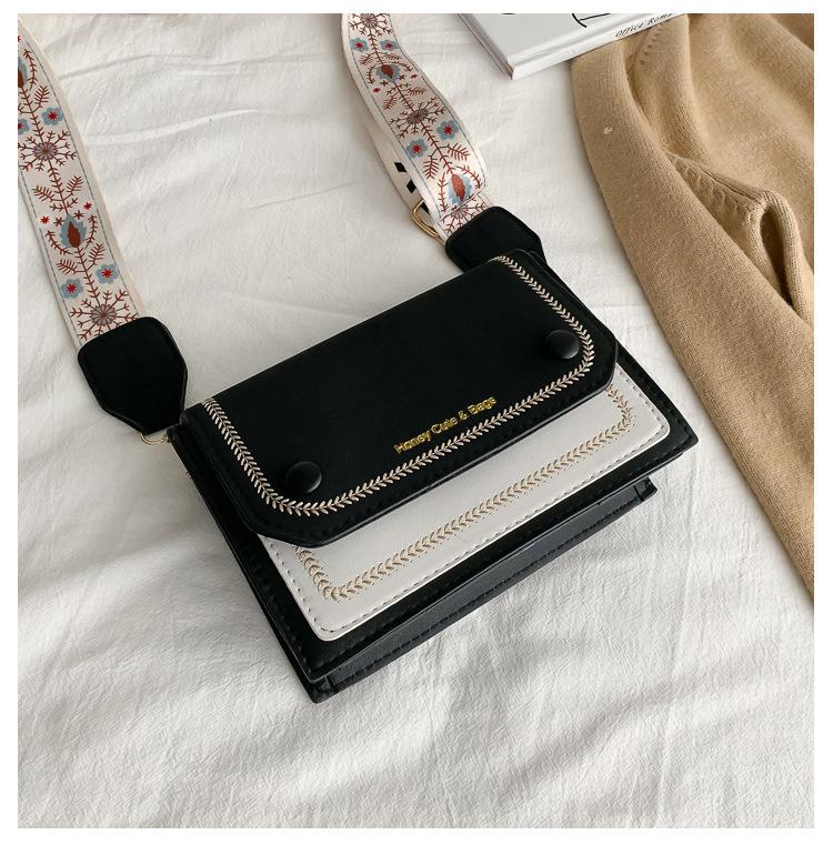 

Fashion broadband shoulder small square bag texture small bag women s new Korean version bags casual foreign style messenger bag чёрный