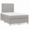 3142161 vidaXL Lit à sommier tapissier avec matelas Gris clair 120x200cm Tissu