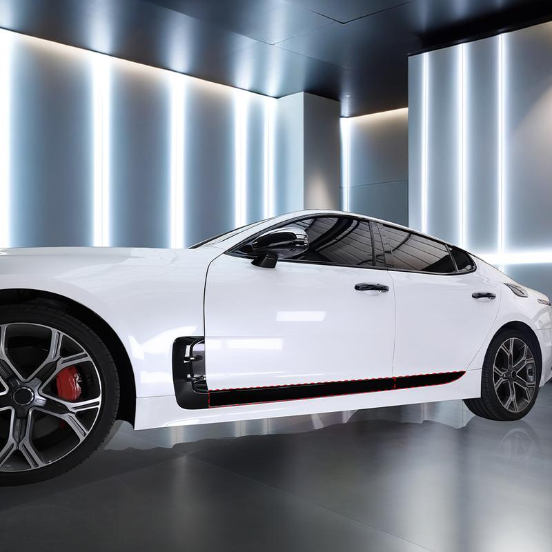 Car Tuning Carbon Fiber Car Body Side Decorative Strip Cover Trim Styling Decoration Molding For Kia Stinger 2018-