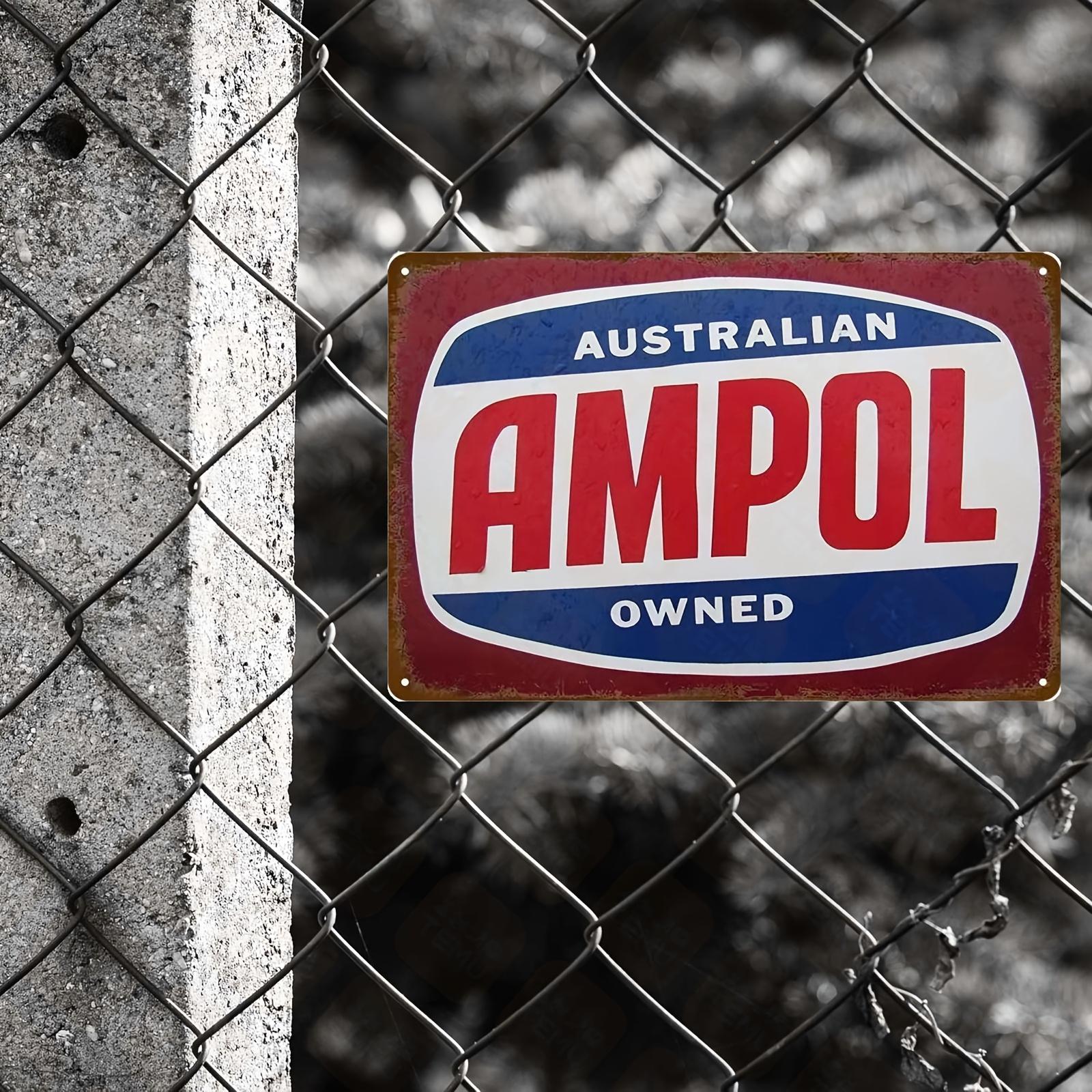 

Ampol Australian Owned Metal Sign Rustic Red and Blue Decorative Tin Wall Art for Home or Garage Decor Home Decor SignRe 20x30cm（7.8x11.8inch）