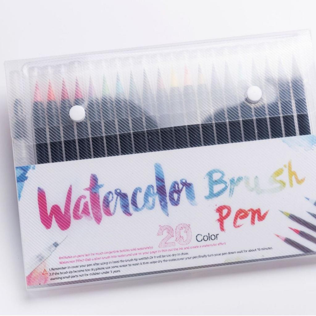 20Pcs/set Color Soft Head Watercolor Brush Watercolor Brush Brush Painting Hook Mark Painting Supplies