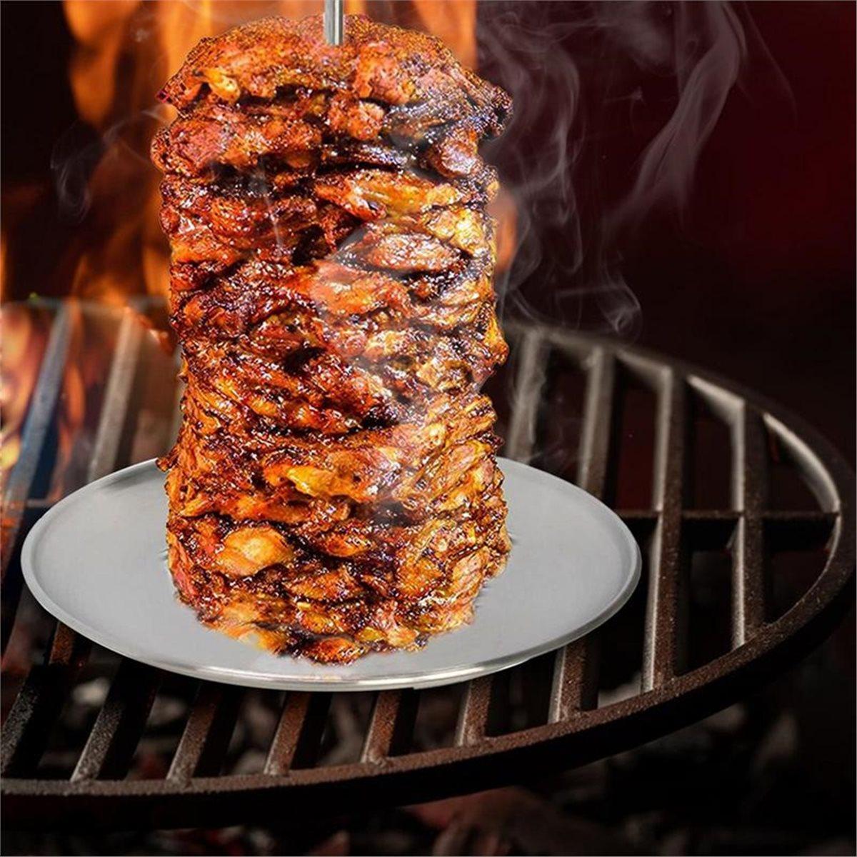 

2026 New Vertical Tacos Al Pastor Skewer Stainless Steel Brazilian Barbecue Skewer Vertical Spit Stand Shawarma Kebabs GyrosBBQ China Mainland