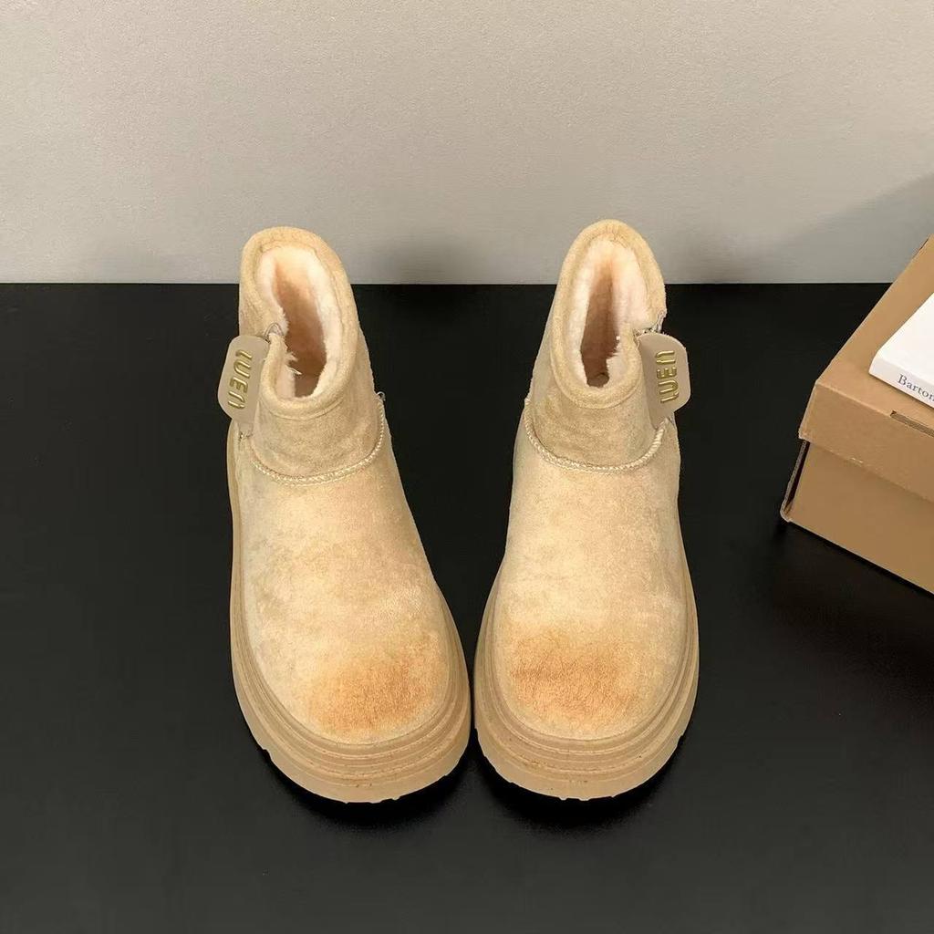 Snow Boots Cotton Shoes Winter New Versatile Velvet Thickened Thick-soled Non-slip Snow Women's Boots Short Boots