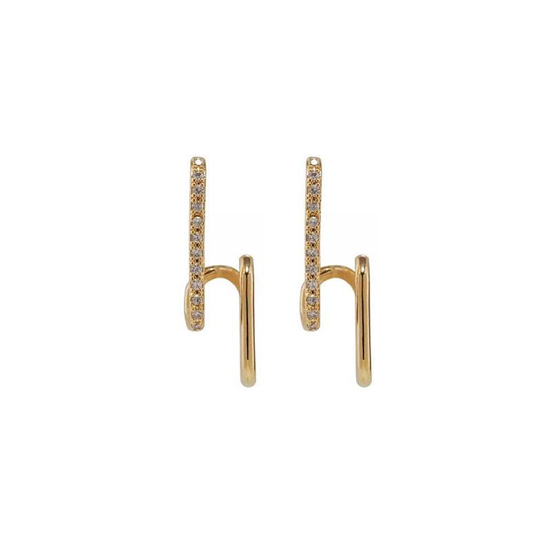 Women Korean Style Elegant Rhinestone Inlaid Geometric Fashion Earrings Jewelry
