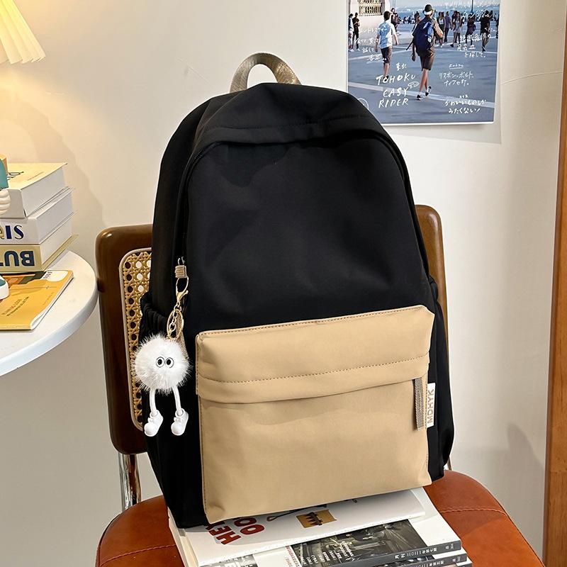 Schoolbag simple cloth backpack ins Japanese female junior high school students campus college students niche design travel lightweight schoolbag