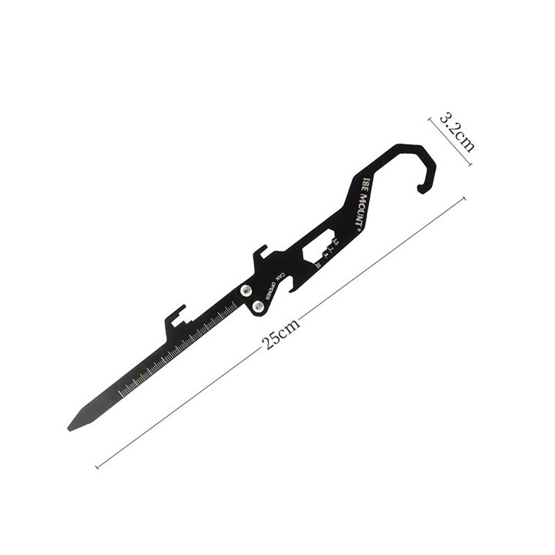 Outdoor Multifunctional Stainless Steel Hook Mosquito Coil Bracket Bottle Opener Measuring Ruler Foldable Insert
