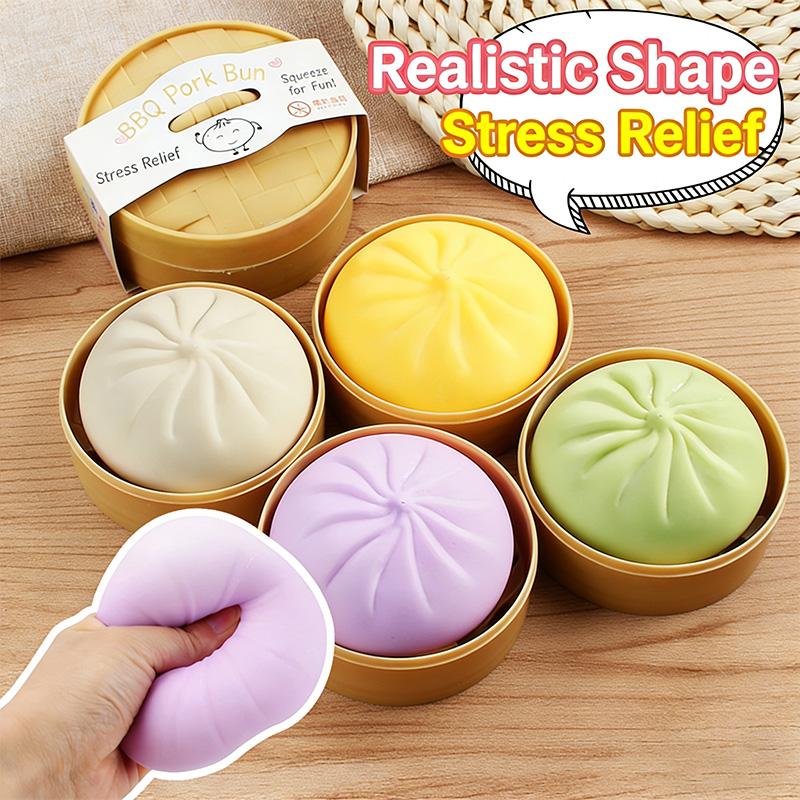 Simulation Flash Dumpling Pressure Ball Slow Rebound Soft Pinch Decompression Office Home Decor Kids Adult Birthday Easter Gifts