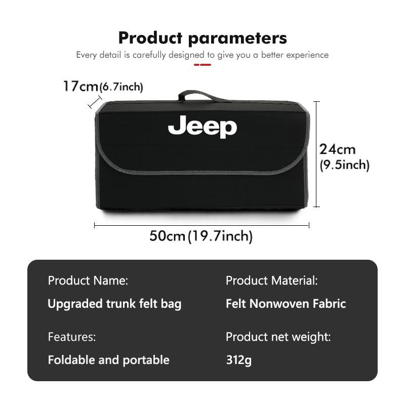 APK6 Car Trunk Storage Box Portable Travel Organizer Folding Bag For Jeep Cherokee Wrangler JK Gladiator Compass Renegade Patriot
