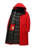 Winter Warm Long Down Coat for Men, Plus Size Knee-Length Outerwear for Middle-Aged and Older