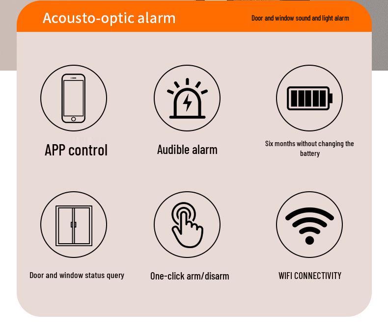 Allarme Sensore Magnetico WiFi per Porte/Finestre con Rilevamento Intelligente a Basso Consumo
