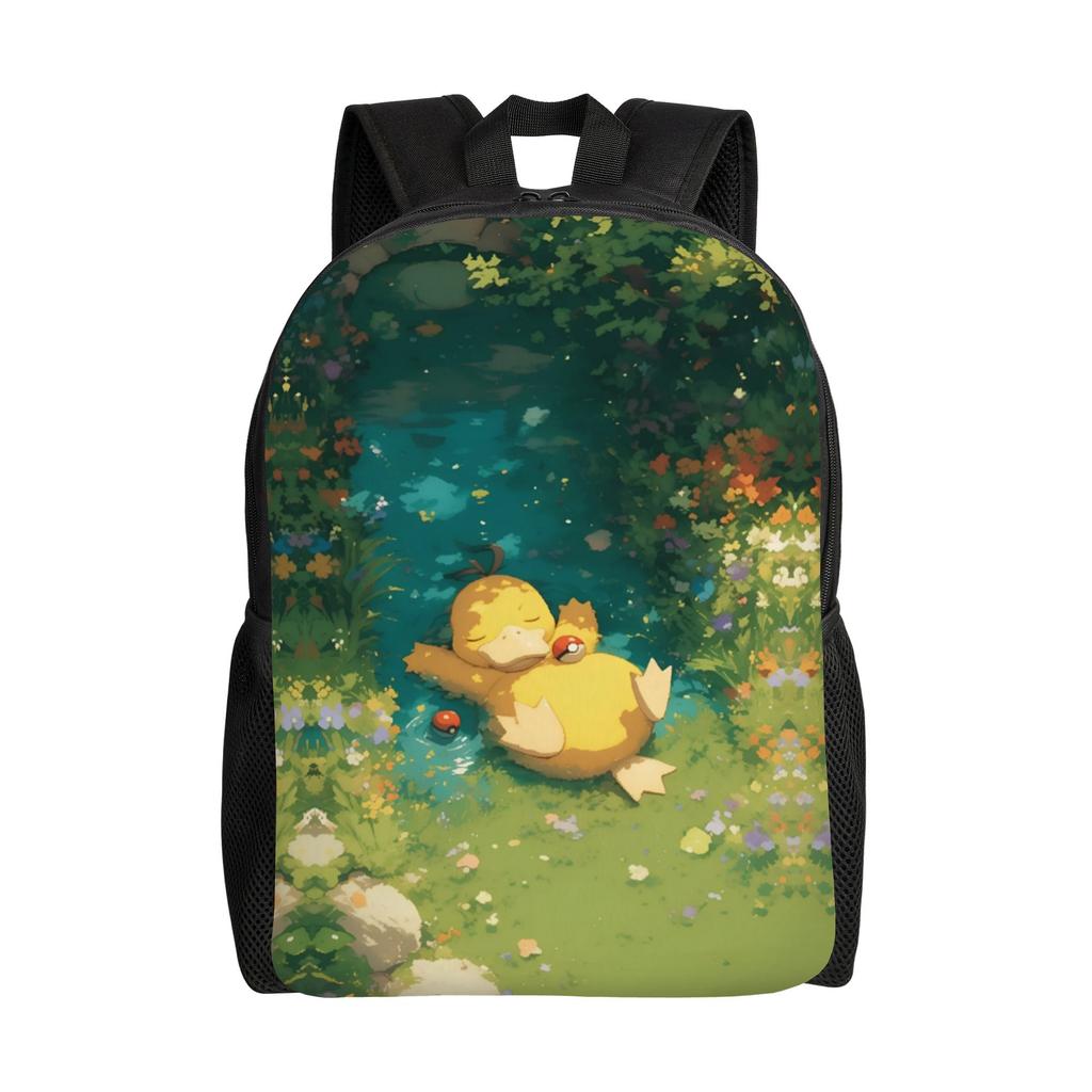 Personalized P-Psyducks Backpack Men Women Casual Bookbag for College School Manga Bags