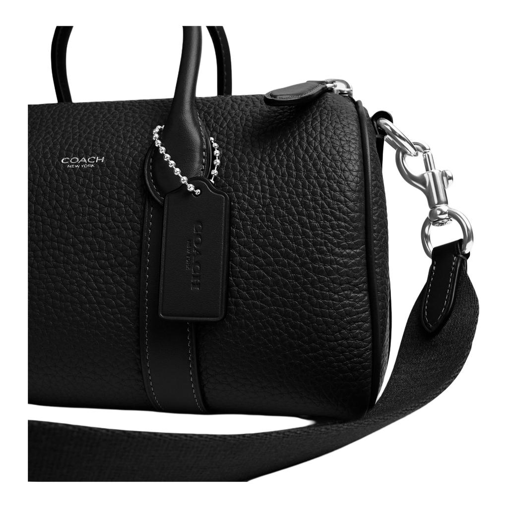 Coach Compass 25 Zipper Closure Leather Tote Bag Medium Unisex Tote Bags Black CCB83-BLK