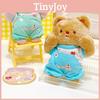 Fuzzy And Soft Cream Bear Plush Keyring With Cute Outfit Ideal For Key Decoration