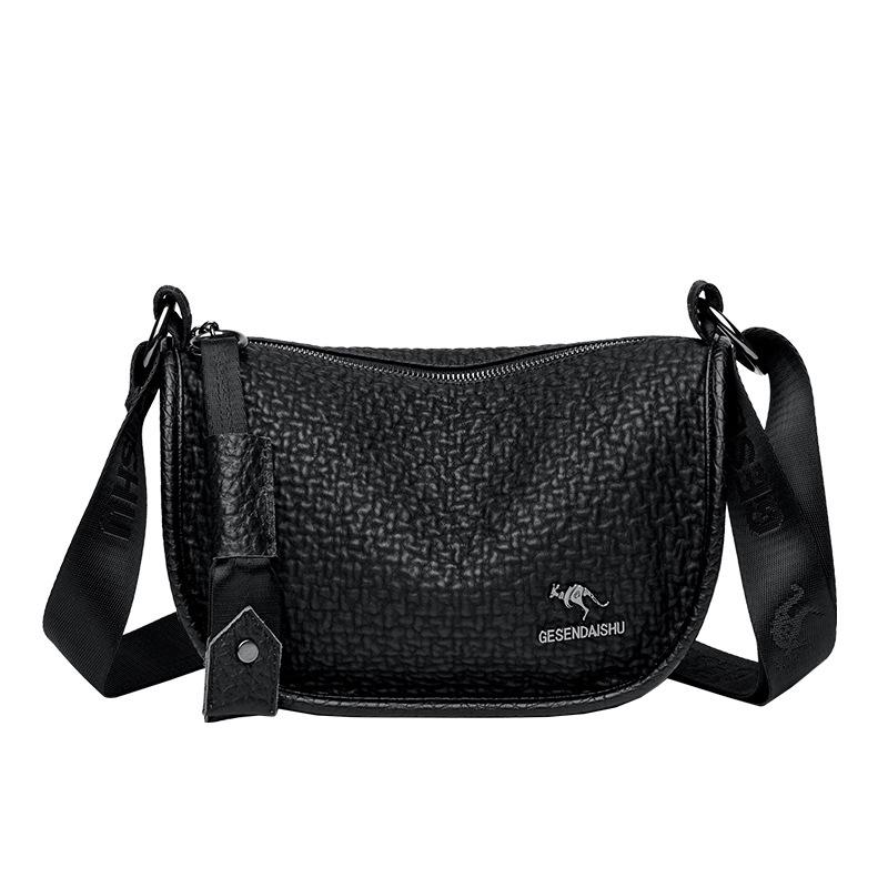 

Женская сумка кроссбоди на одно плечо в корейском стиле с широким ремнем - Модный и универсальный дизайн в форме пельменя чёрный
