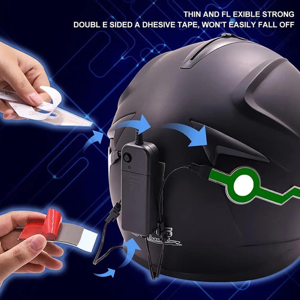 Nocny Kask Motocyklowy LED Pasek Światła Zimnego DIY Naklejka Paska Światła Światło Ostrzegawcze Wodoodporne Niskoenergetyczne Akcesoria