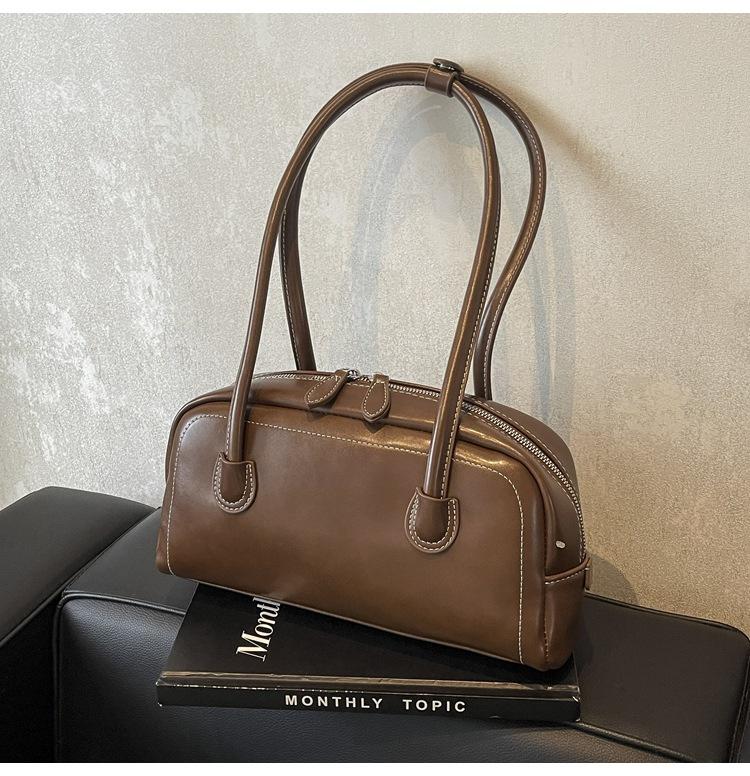 

Сумка подмышку женская большой вместимости 2025 новая весна и лето домашняя повседневная ретро нишевая плечевая сумка-подушка темно-коричневого