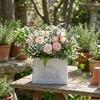 Vintage Distressed Handbag Flower Pot Flower Vase Wear-resistant Iron Art Vase Decorative Pot Plant Bucket Metal Flower Basket