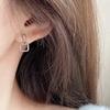 Simple diamond-set square stud earrings female niche design high-end new popular earrings versatile earrings