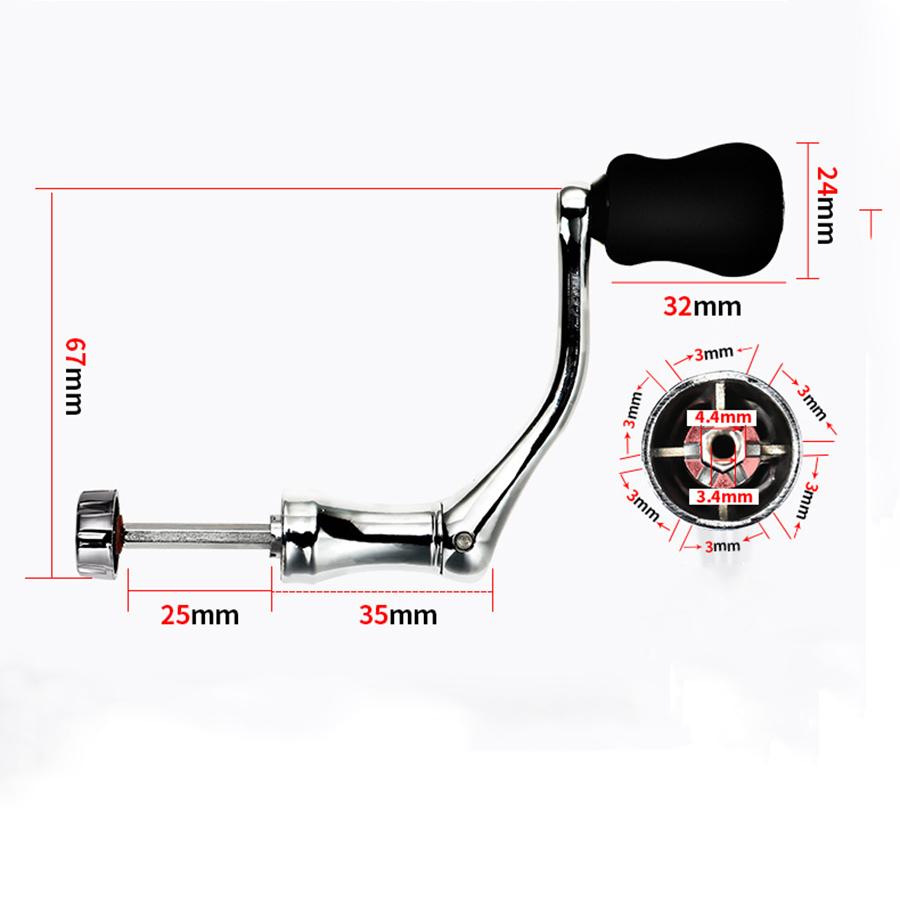 Rukojeť rybářského navijáku s knoflíkem Skládací rukojeť