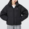 Adidas Logo Print Short Pure Color Stand Collar Down Jacket Women Outerwear Black HN2133