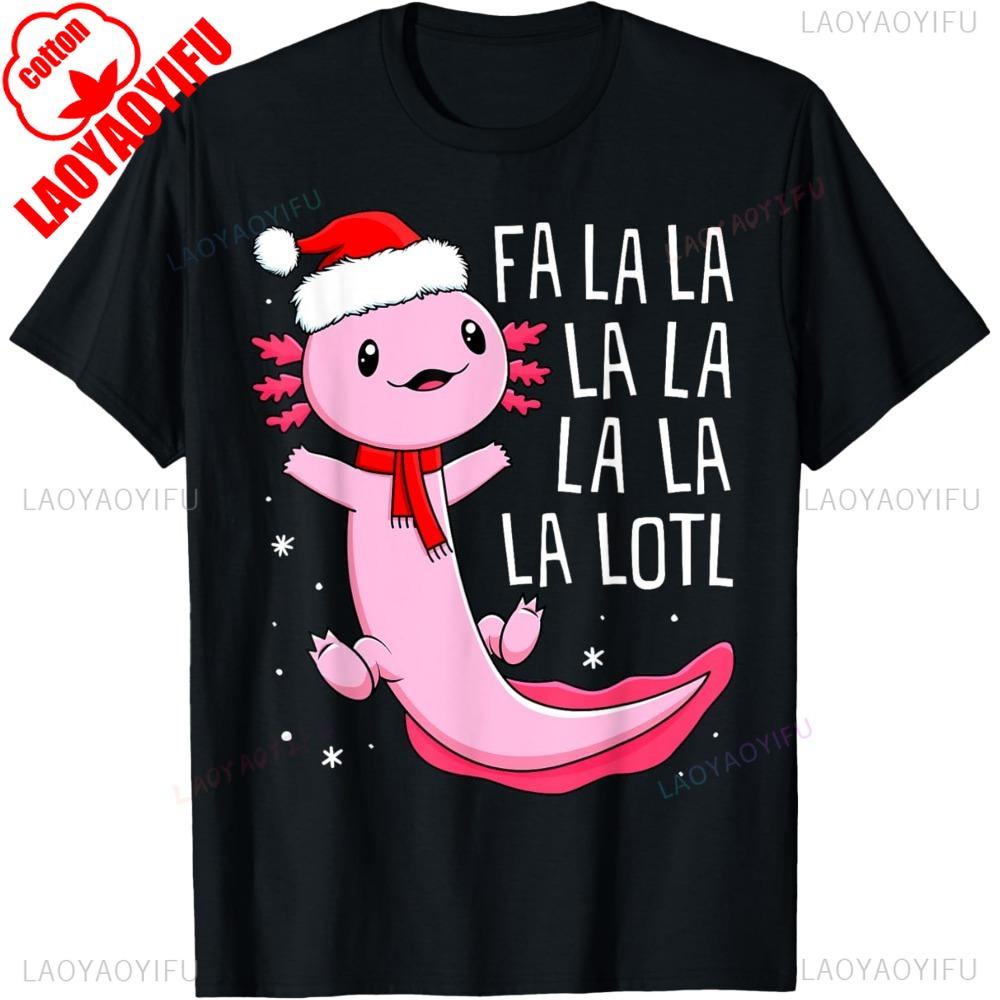 Funny Fa La La Lotl Axolotl Toddler Kids Boys Christmas Xmas T-Shirt Casual for Daily Wear and Casual Outings Men Clothing