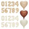1/3/10Pcs Holiday Party Decorations, Baby Birthday Decorations, 32-Inch Individually Wrapped Caramel Cream Number Foil Balloons