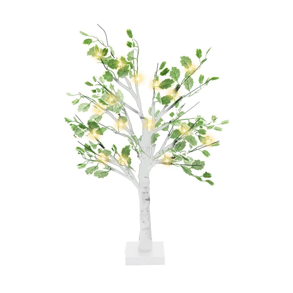 siawadeky Eucalyptus-Style Leaf Tree Lights Night Lights with 24 Bulbs, USB and LED Dual Power Supply, DIY Artificial Tree Lamp, Indirect Lighting,
